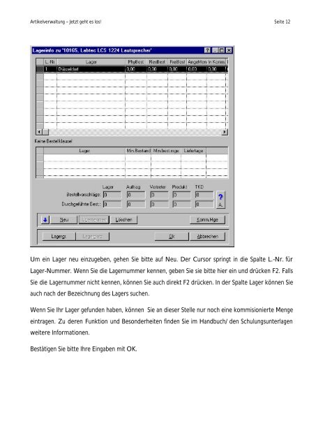 Artikelverwaltung: