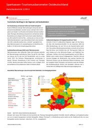 Sparkassen-Tourismusbarometer Ostdeutschland - Ostdeutscher ...