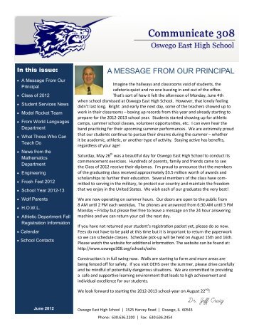 June 2012 - Oswego Community Unit School District 308