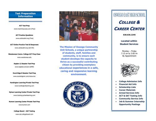 Career Center Brochure - Oswego Community Unit School District 308