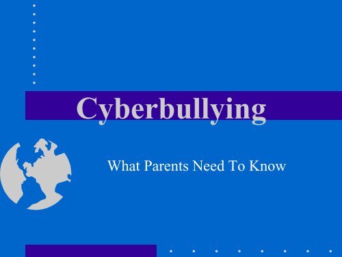 to download the Cyber bullying presentation - Oswego Community ...