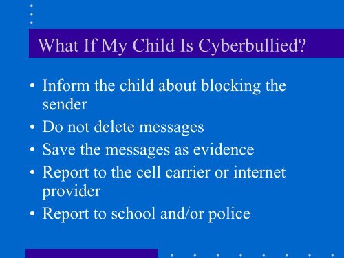 to download the Cyber bullying presentation - Oswego Community ...