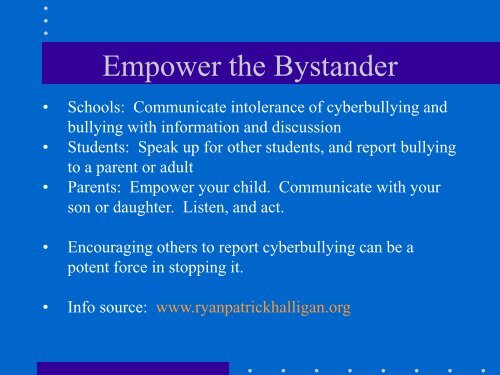 to download the Cyber bullying presentation - Oswego Community ...