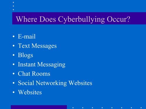 to download the Cyber bullying presentation - Oswego Community ...