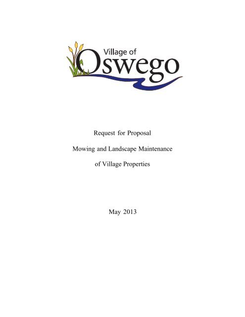Mowing and Landscaping Bid Information Packet - Oswego Illinois