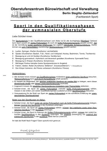 Sport in den Qualifikationsphasen der gymnasialen Oberstufe - OSZ ...