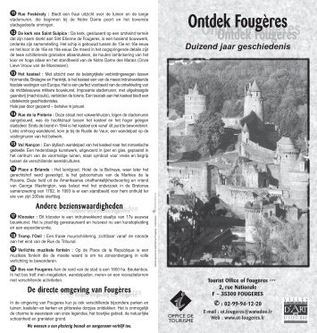 Ontdek Fougères Ontdek Fougères - Office de tourisme de Fougères