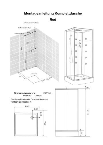 Montageanleitung Komplettdusche Red - FAP