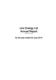 Linc Energy Ltd Annual Report
