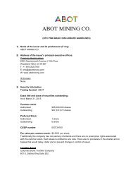 ABOT MINING CO. - OTCIQ.com