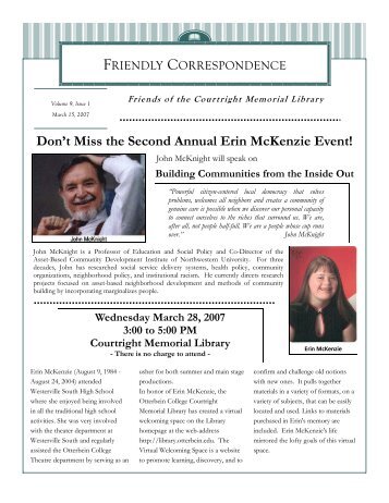 Don't Miss the Second Annual Erin McKenzie Event! - Otterbein