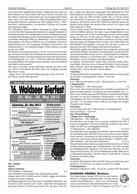 Kalenderwoche 21 - Verbandsgemeinde Waldsee