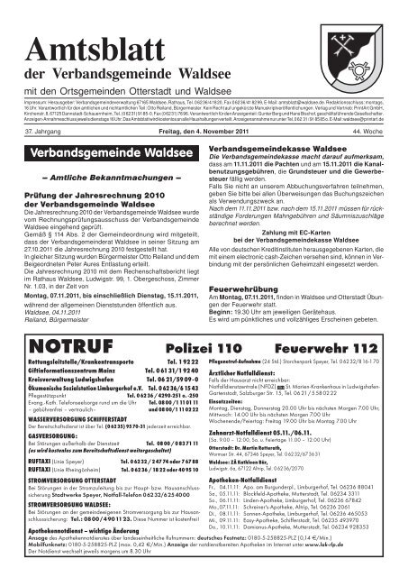 Kalenderwoche 44 - Verbandsgemeinde Waldsee