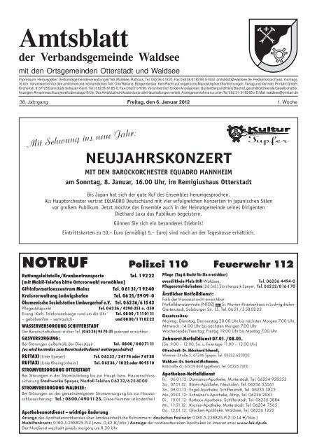 Kalenderwoche 01 - Verbandsgemeinde Waldsee