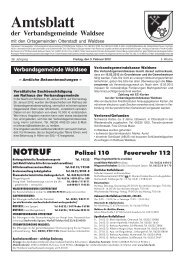Amtsblatt - Verbandsgemeinde Waldsee