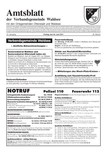 Kalenderwoche 25 - Verbandsgemeinde Waldsee