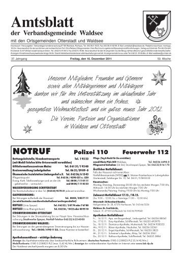 Kalenderwoche 50 - Verbandsgemeinde Waldsee