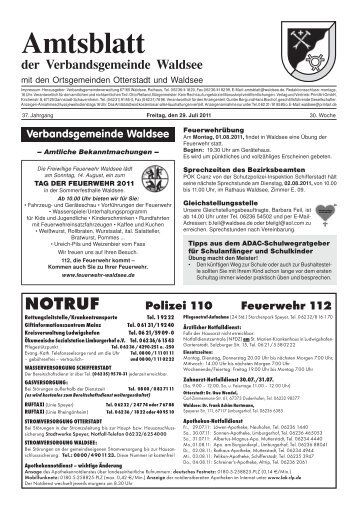 Amtsblatt - Verbandsgemeinde Waldsee