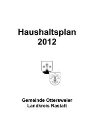 Haushaltsplan 2012 - Gemeinde Ottersweier
