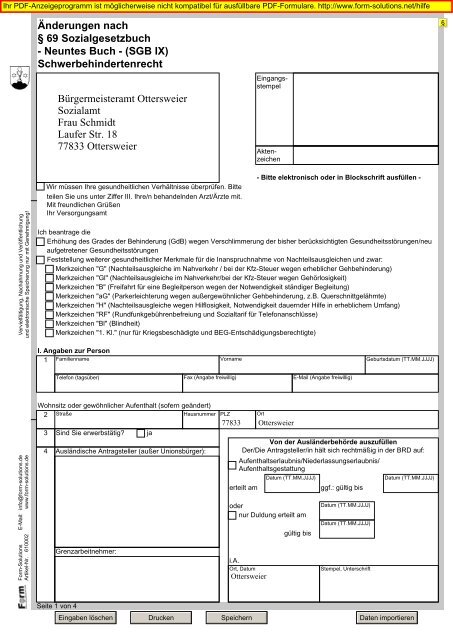 Antrag auf erhöhung des grades der behinderung