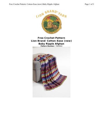 Free Crochet Pattern Lion BrandÂ® Cotton-Ease (new) Baby Ripple ...