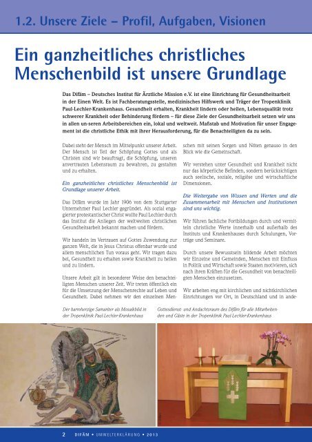 UmwelterklÃ¤rung - Deutsches Institut fÃ¼r Ãrztliche Mission eV