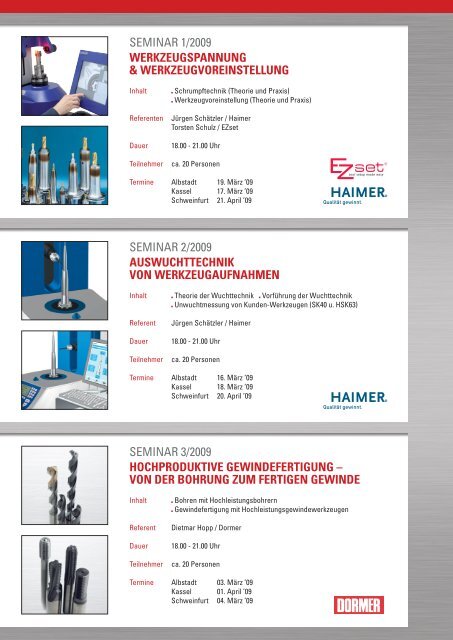 SEMINAR PROGRAMM - Otto Bitzer GmbH