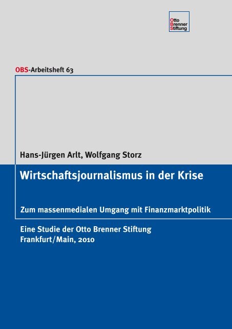 Wirtschaftsjournalismus In Der Krise Welt Der Arbeit