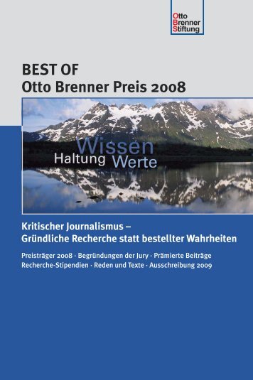 BEST OF Otto Brenner Preis 2008 Kritischer Journalismus