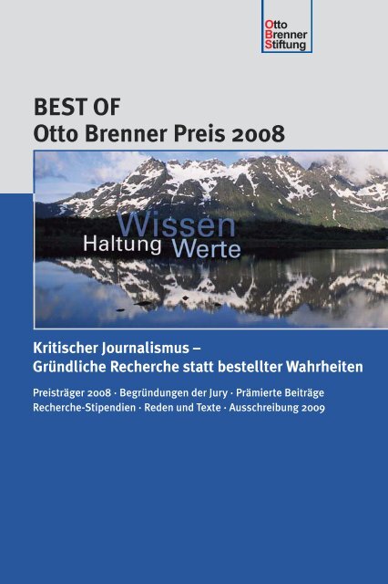 Best Of Otto Brenner Preis 2008 Kritischer Journalismus