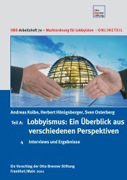 Teil A: Lobbyismus: Ein Ãberblick aus verschiedenen Perspektiven