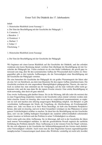 Erster Teil: Die Didaktik des 17. Jahrhunderts - Otto Friedrich Bollnow