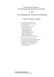 Die Grundlagen der romantischen PÃ¤dagogik - Otto Friedrich Bollnow