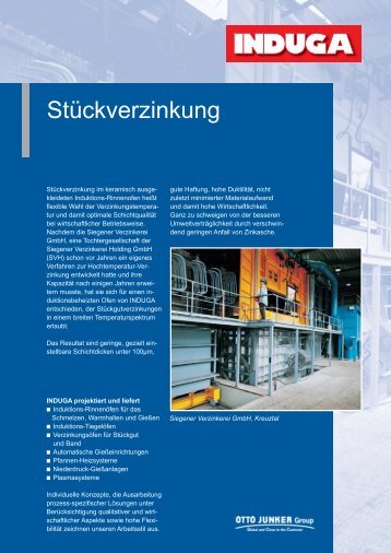 Stückverzinkung - Otto Junker GmbH
