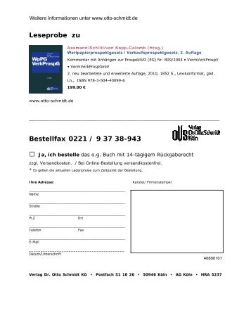 Assmann/Schlitt/von Kopp-Colomb (Hrsg ... - Verlag Dr. Otto Schmidt