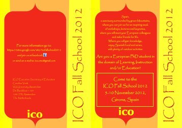 ICO Fall School 2012 ICO Fall School 2012 - Universit