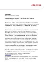 Press Release Hamburg/Tokyo, November 27th, 2007 Otto Group ...