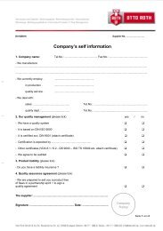 Suppliers Questionnaire