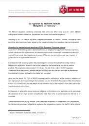 Regulation EC 1907 / 2006 REACH: Obligations for Fasteners