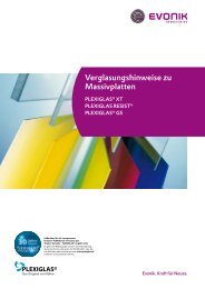 Verglasungshinweise zu Massivplatten - PLEXIGLAS