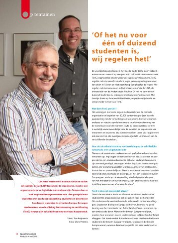 afdeling Tentaminering en certificering - Open Universiteit Nederland