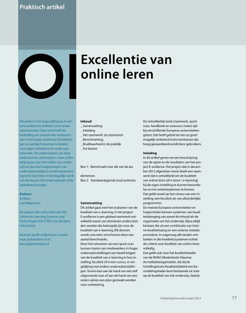 Onderwijs en Innovatie - Open Universiteit Nederland