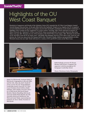 Highlights of the OU West Coast Banquet - Orthodox Union