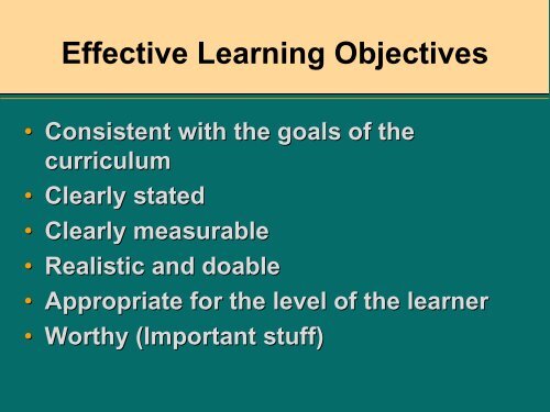 Writing Learning Objectives: Beginning With The End In Mind