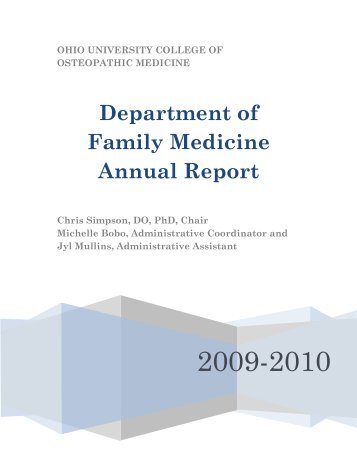 Department of Family Medicine Annual Report - Ohio University ...