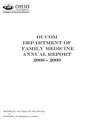 oucom department of family medicine annual report 2008 - 2009