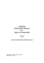 Checking UNIX/LINUX Systems for Signs of Compromise - UCL