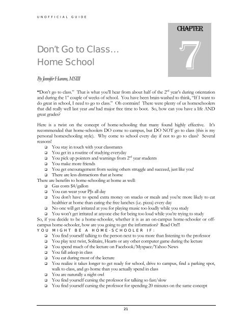 The Unofficial Guide to First Year - University of Oklahoma Health ...