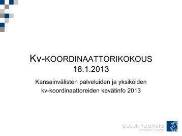 Kooste esityksistÃ¤18.1.2013 - Oulu