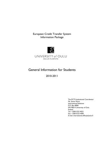 General Information for Students - Oulu